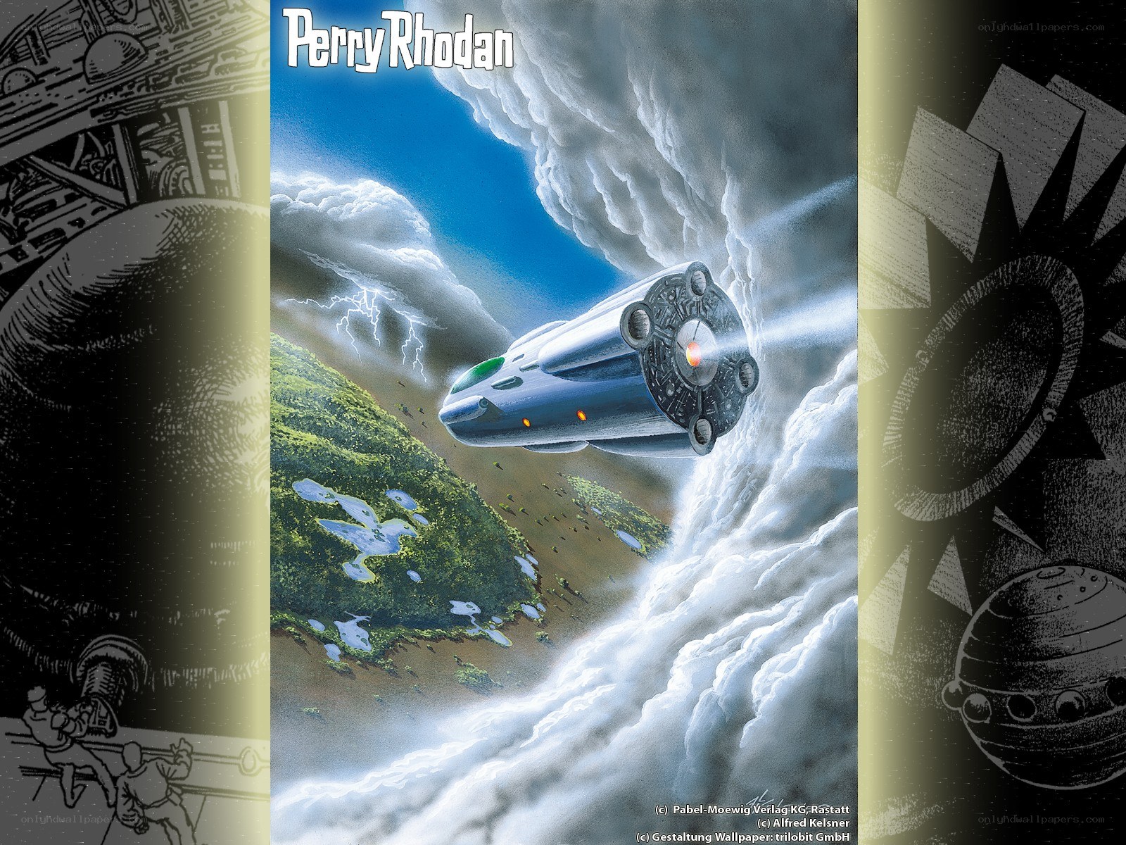 Perry Rhodan spaceship flying