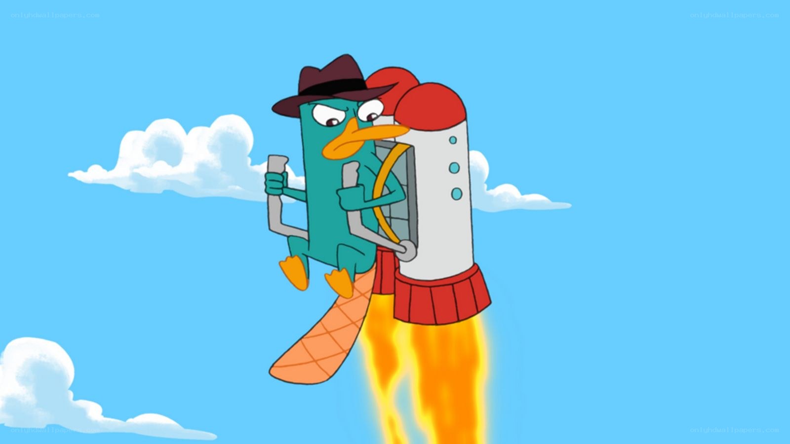 Perry the Platypus in rocket