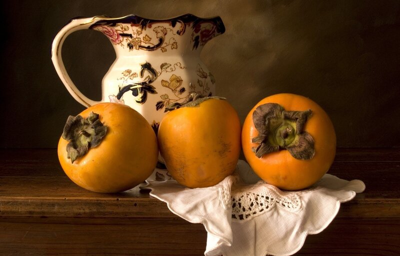 Persimmons and a pitcher