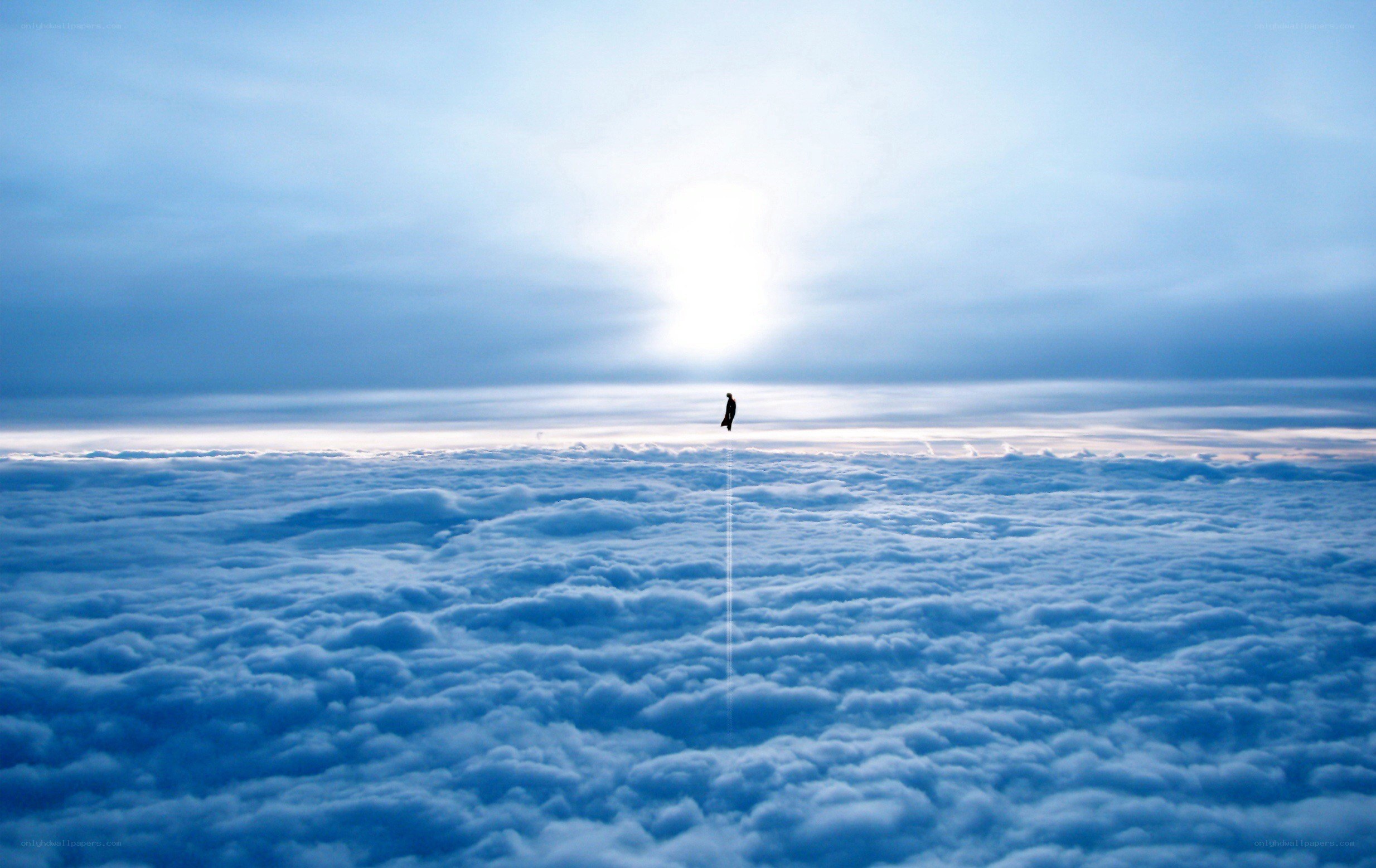 person above the clouds
