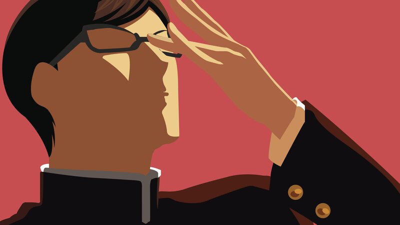 Person Adjusting Glasses