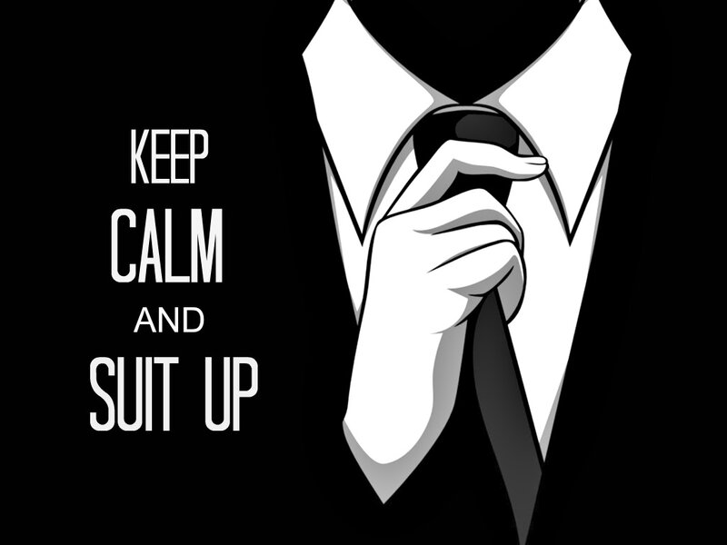 Person Adjusting Tie — Black, Serious