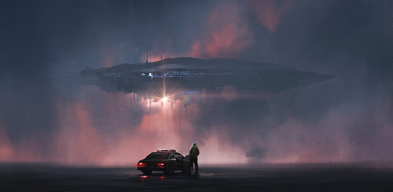 Person and Car at Night