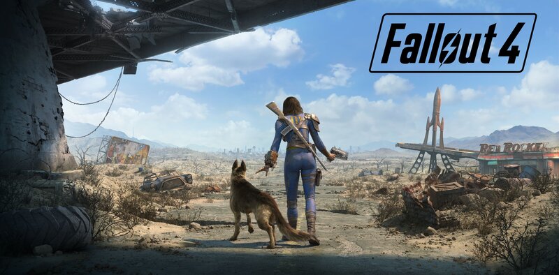 Person and Dog in Wasteland