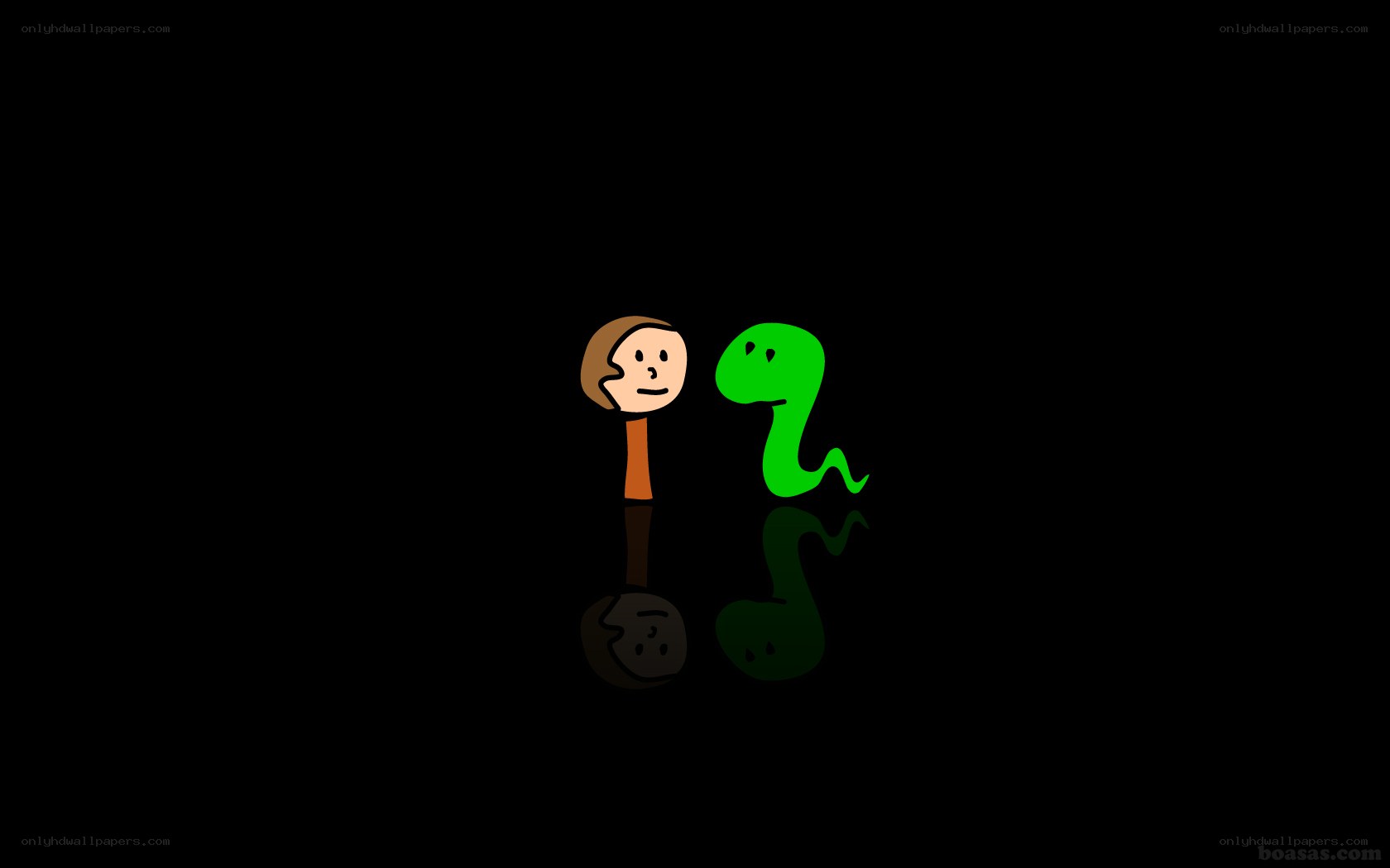 person and green snake