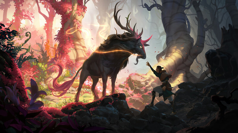 Person and Mythical Deer