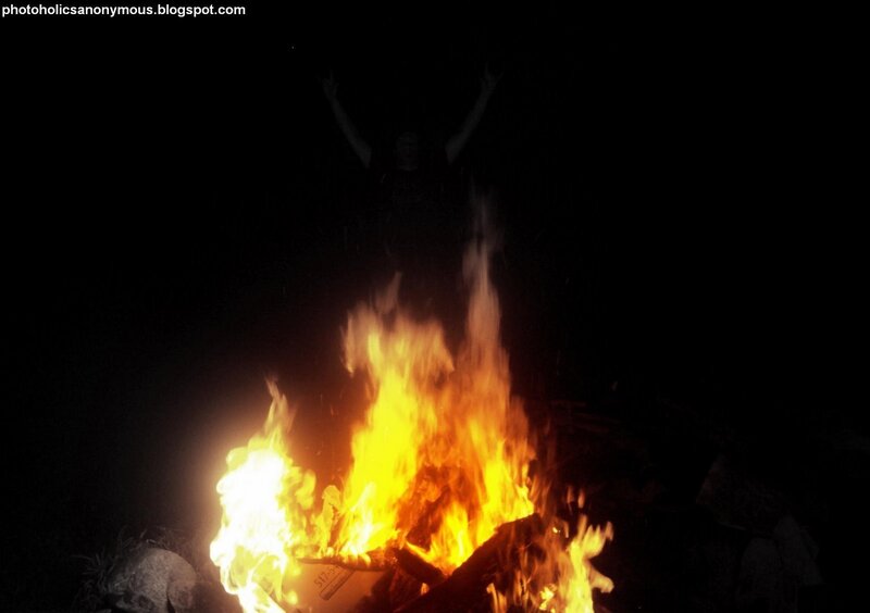 Person at a campfire