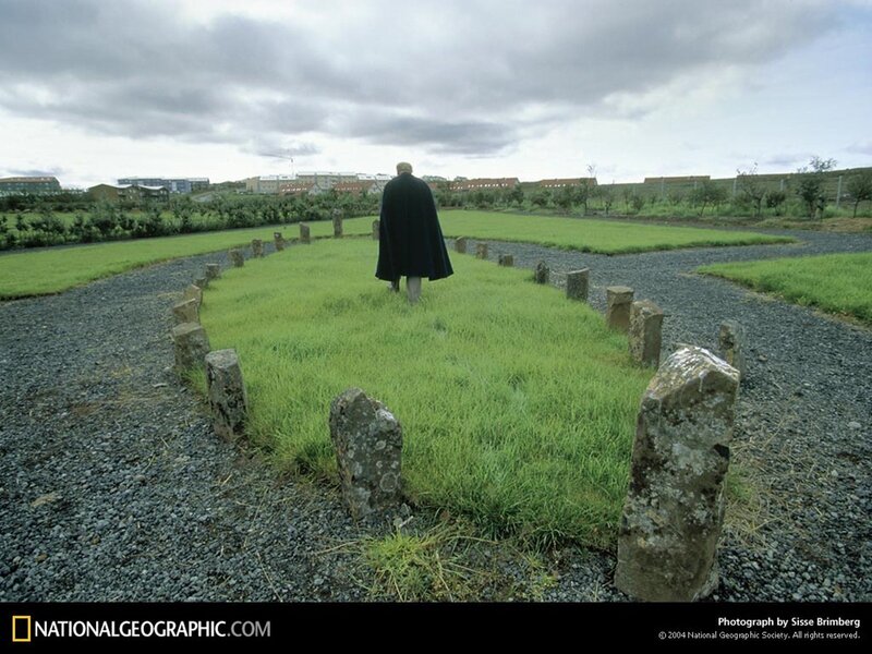 Person at a stone circle