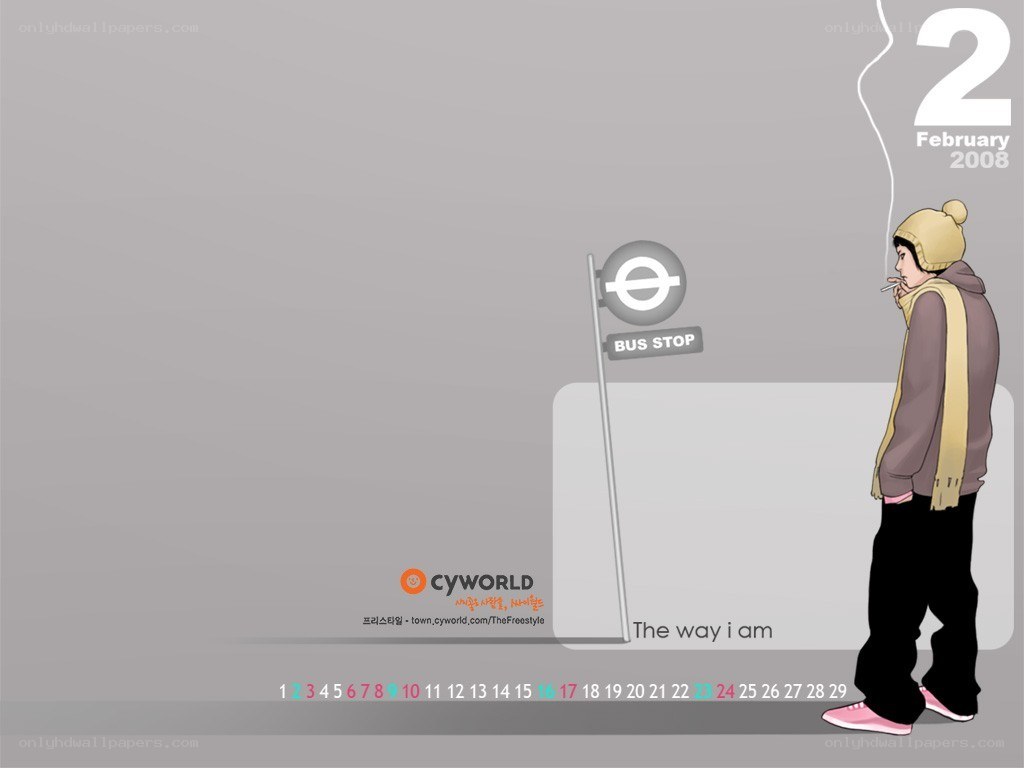 person at bus stop illustration