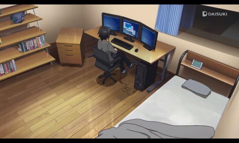 Person at Computer Desk — Brown