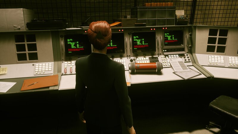 Person at Control Panel — Black