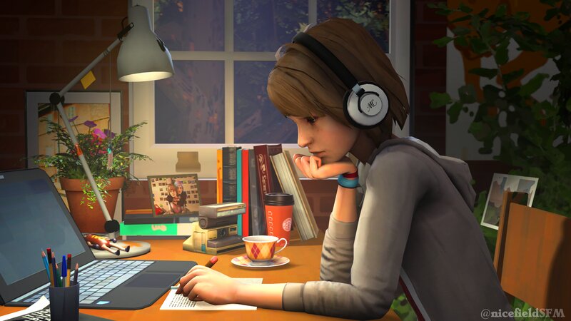 Person at Desk with Laptop — Brown