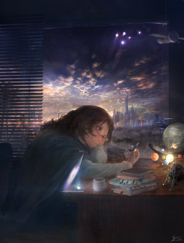 Person at Desk with Phone