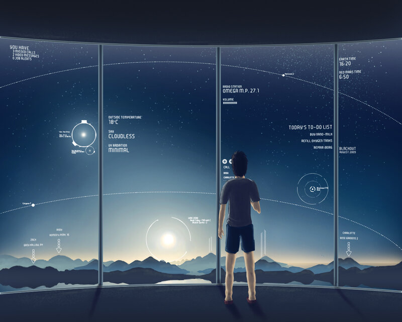 Person at futuristic control room