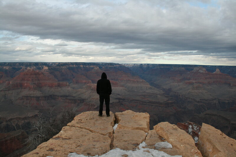 Person at Grand Canyon overlook