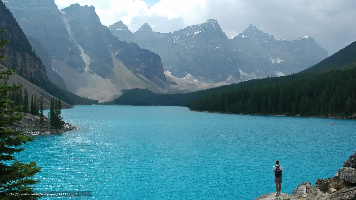 Person at Moraine Lake