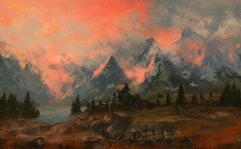 Person at Mountain Cabin