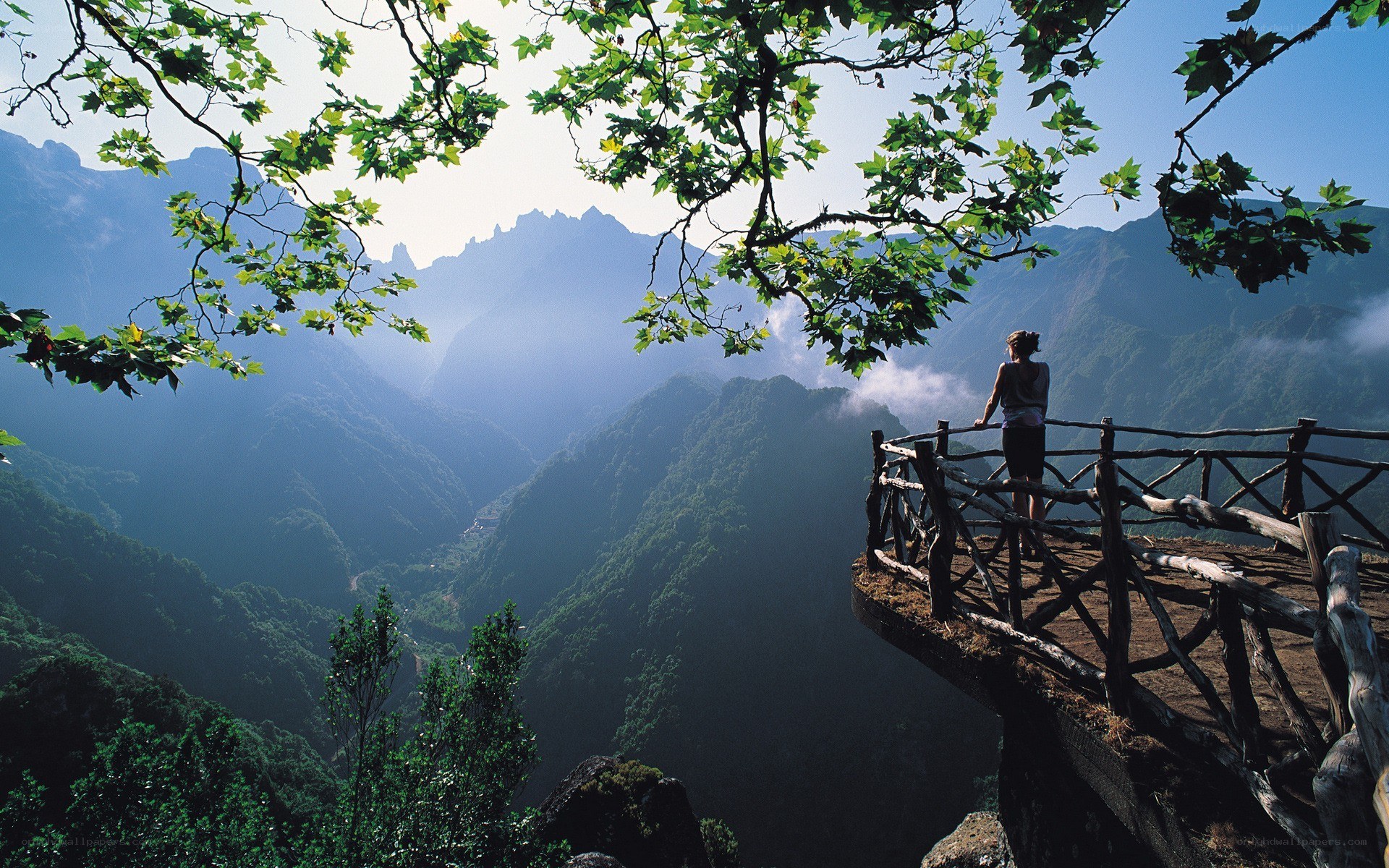 Person at mountain overlook