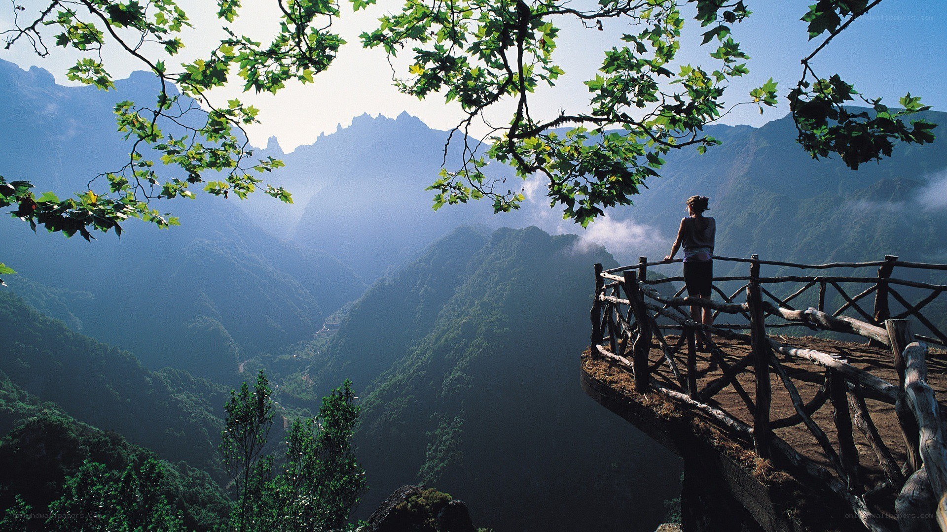 Person at mountain overlook