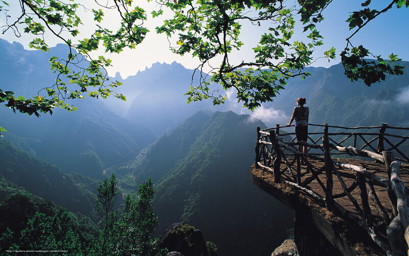 Person at mountain overlook