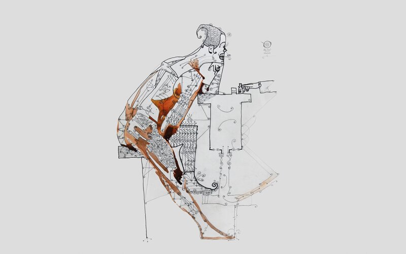 Person at Piano — Brown