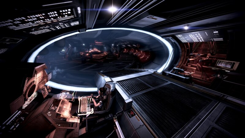 Person at Spaceship Console — Black