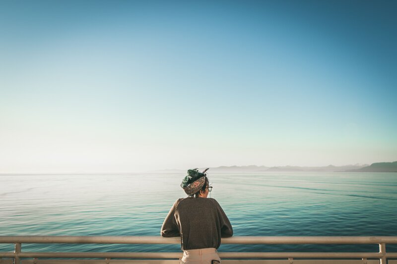 Person at the pier