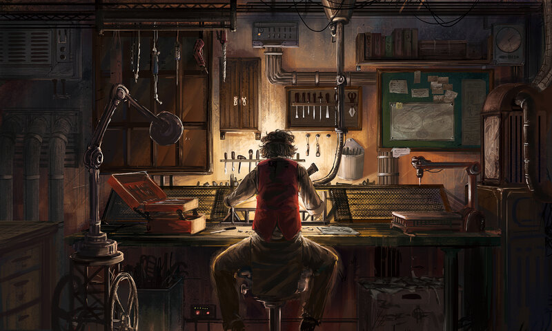 Person at Workshop Bench