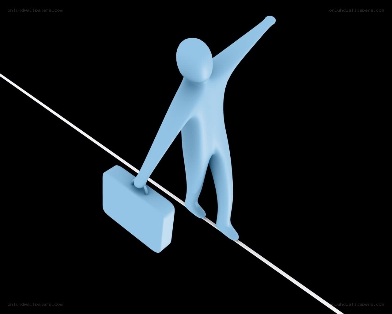 person balancing on a tightrope