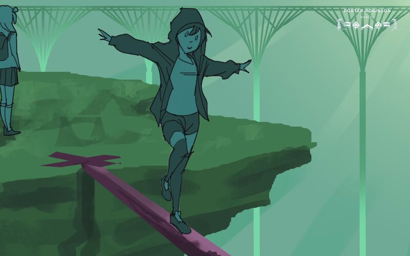 Person Balancing on Beam