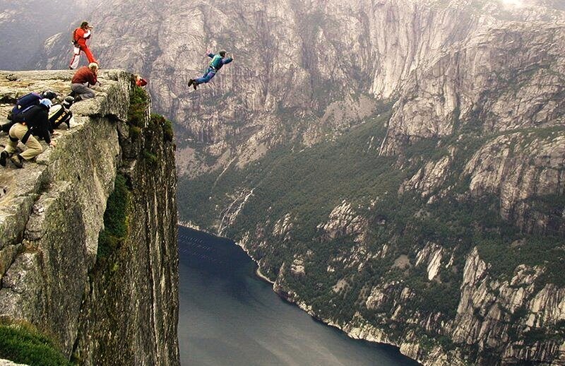 Person Base Jumping