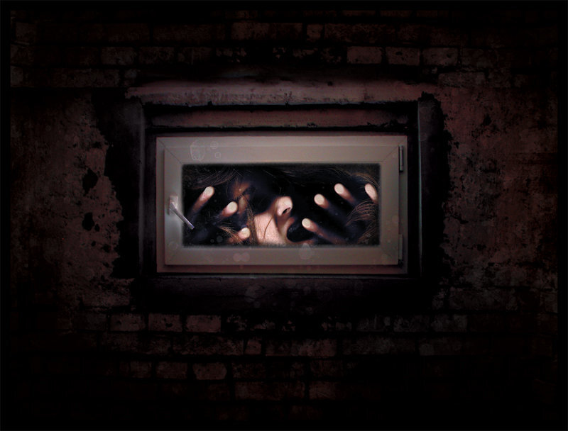person behind a window