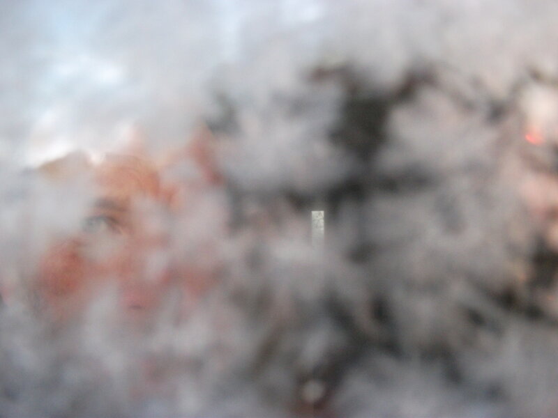 Person Behind Fogged Glass — White