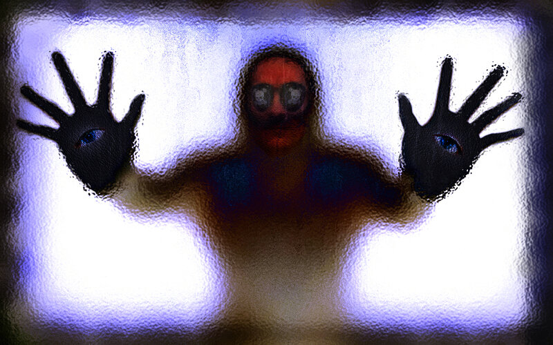 Person Behind Frosted Glass — White