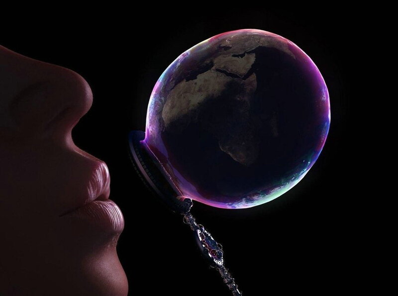 Person Blowing Bubble — Black