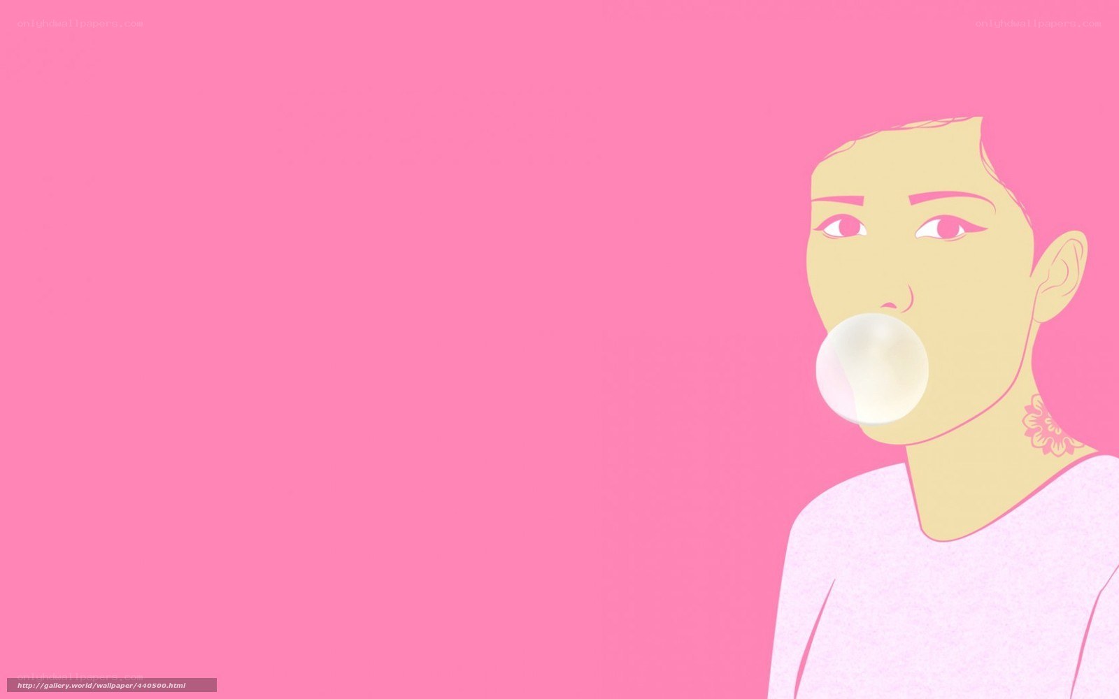 person blowing bubble gum