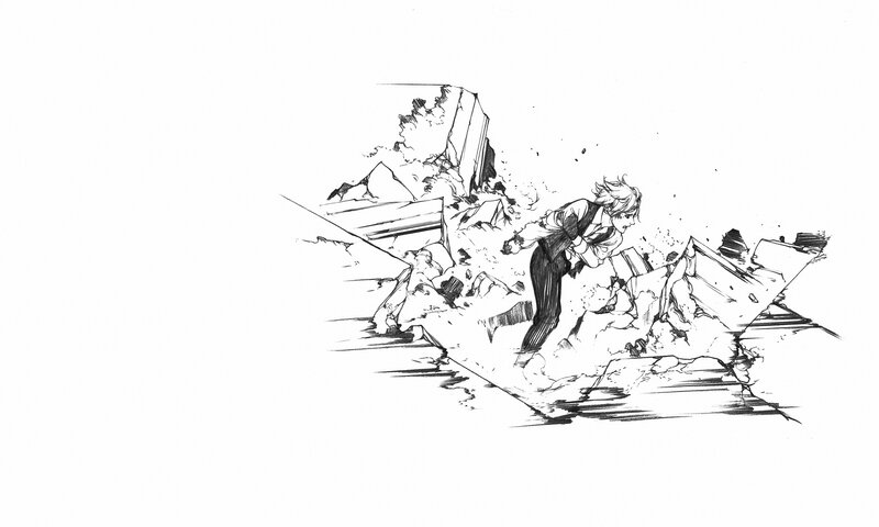 Person Breaking Through Wall — Black