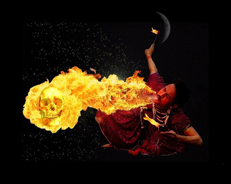 Person Breathing Fire