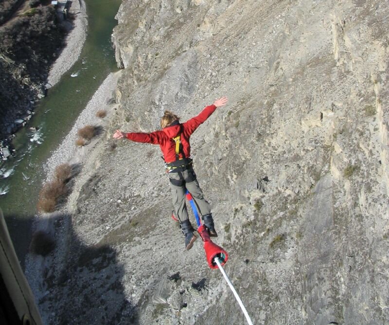 Person Bungee Jumping — Gray