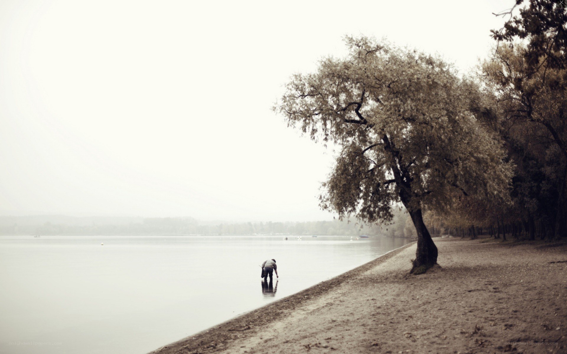 Person by the lake