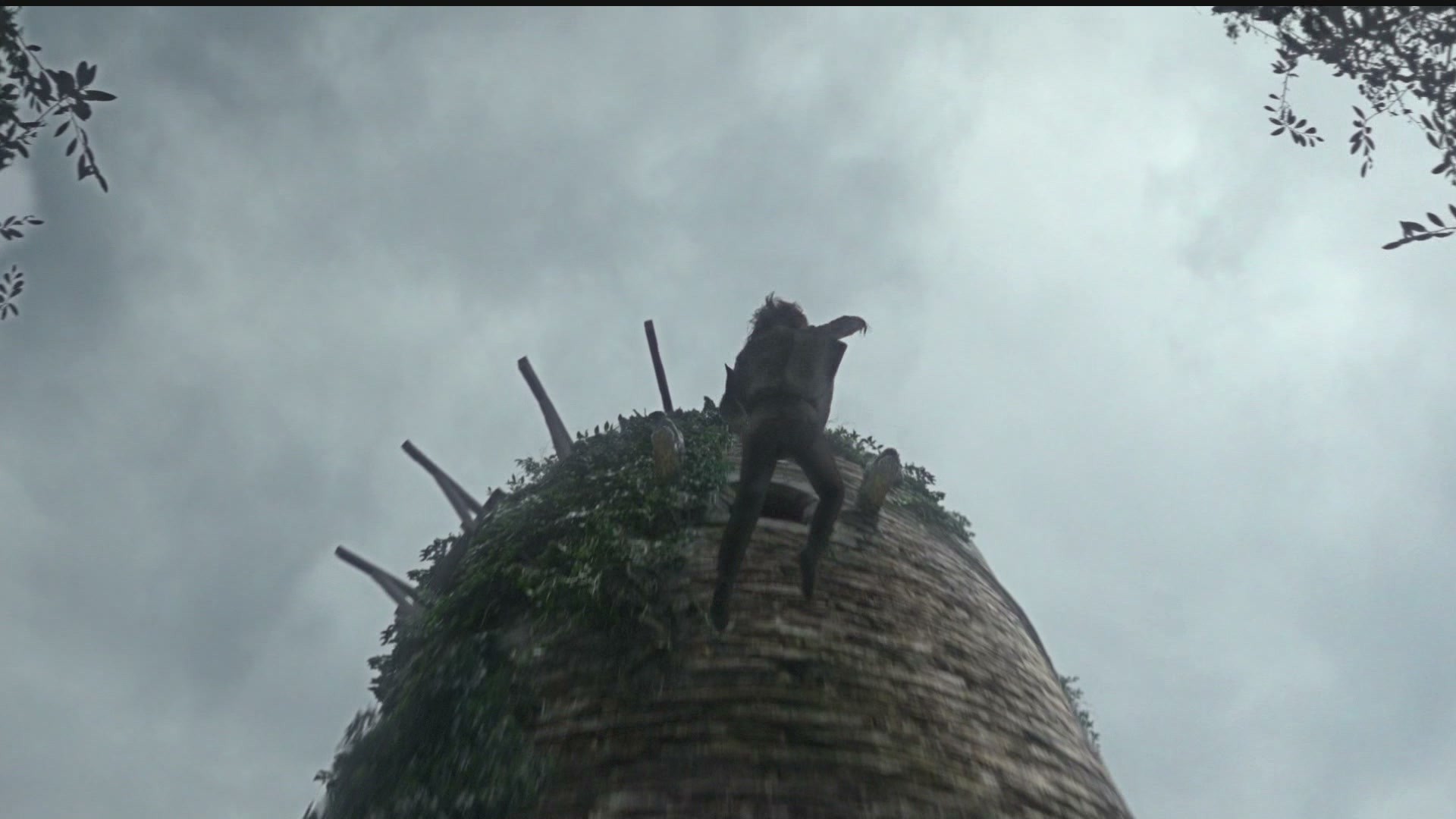 person climbing a tower
