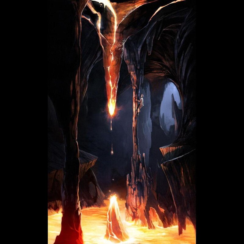 Person Climbing Cave