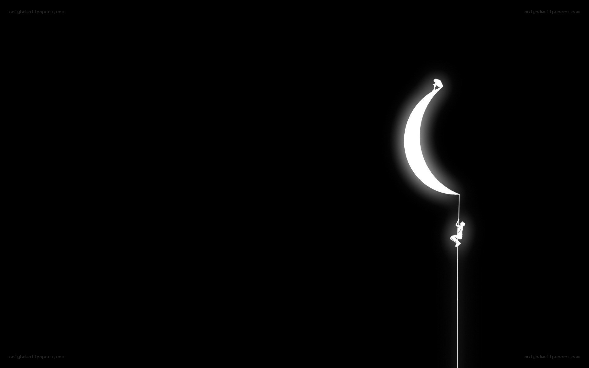 person climbing to the moon