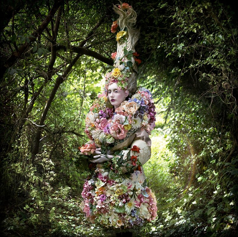Person Covered in Flowers
