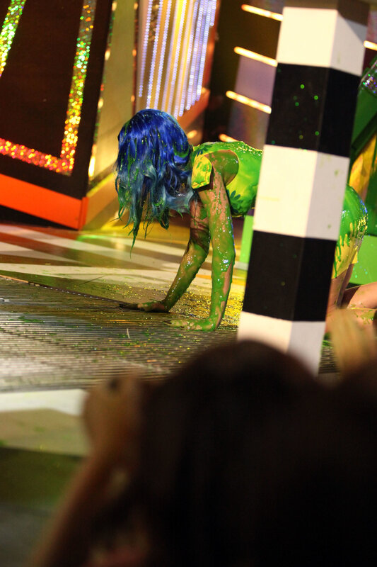 person covered in green slime