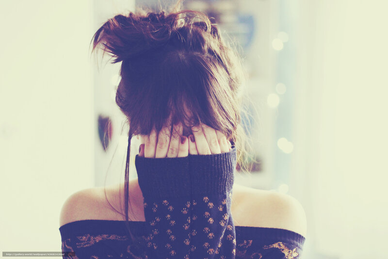 Person Covering Face — Blue