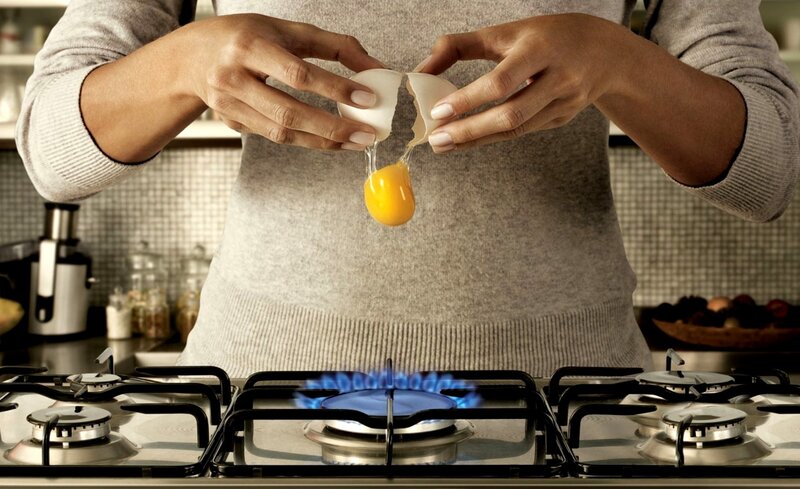 Person Cracking Egg — Gray