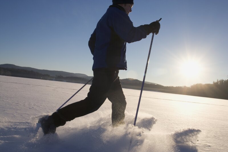 person cross-country skiing