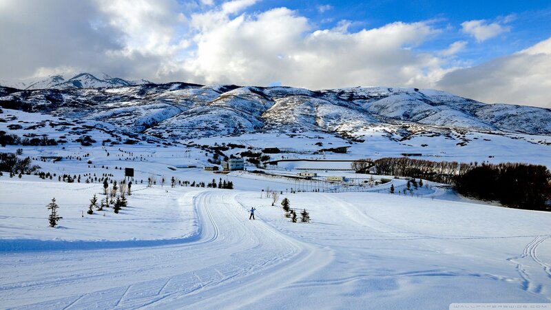 Person Cross-country Skiing — White