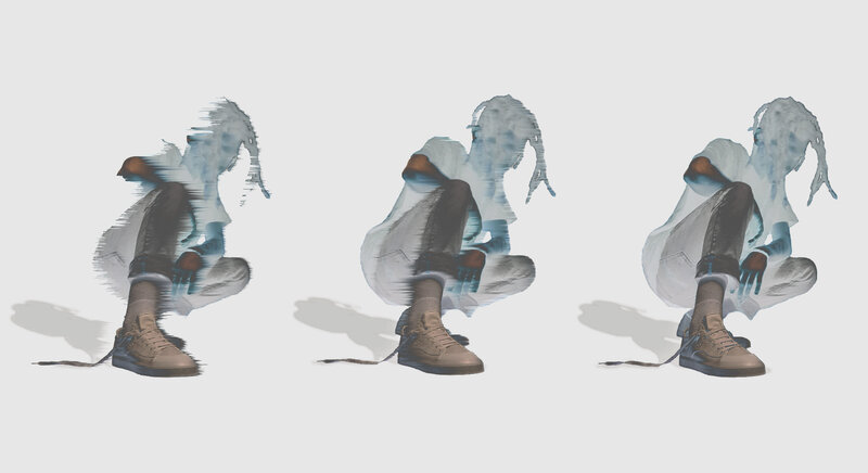 Person Crouching in Motion